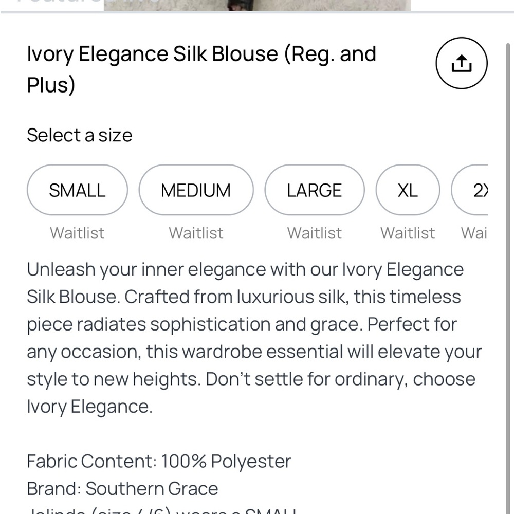 Southern Grace Ivory Silk Blouse